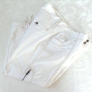 Relativity Women White Cropped Pocket Pants